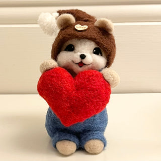 Ullnåla figur Tassen med hjerte