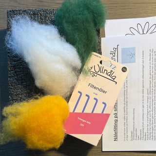 Lær å nålefilte på sitteunderlag (2D) - prestekrage