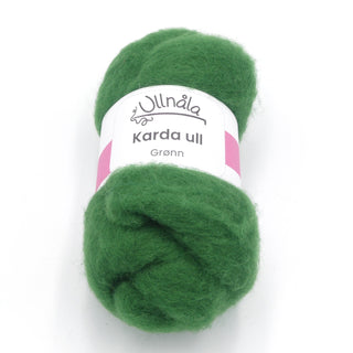 Carded wool - Green