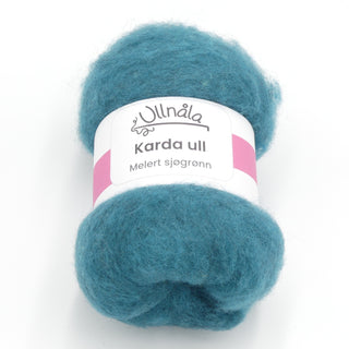 Carded wool - Heathered sea green