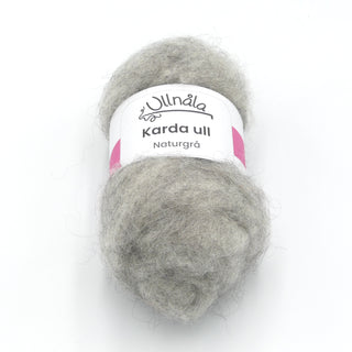 Carded wool - Natural grey