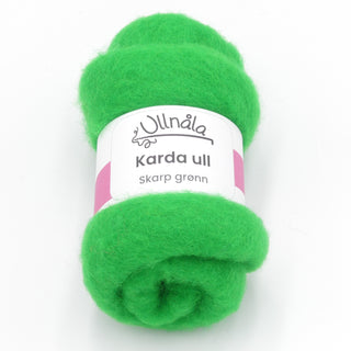 Carded wool - Bright green