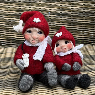 Ullnåla figur - Storebror og lillejenta