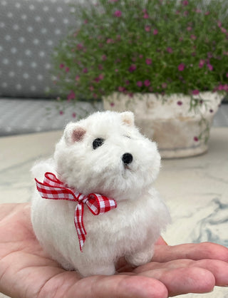 Ullnåla figur - Tia Hvit hund