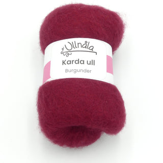 Carded wool - Burgundy