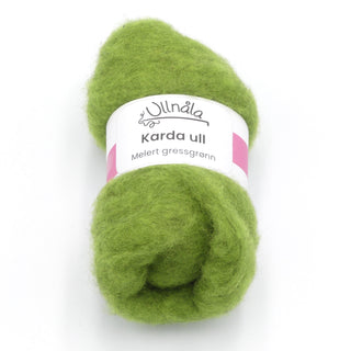 Karda wool - Heathered grass green