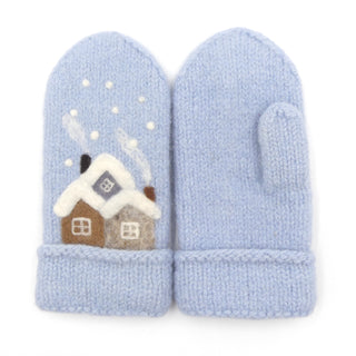 Tovet Rørosvotter, komplett kit - isblå