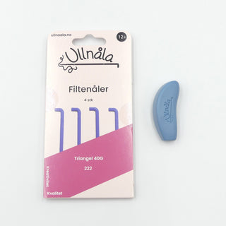 Ullnåla Filtenålholder Tett, Blå med nåler